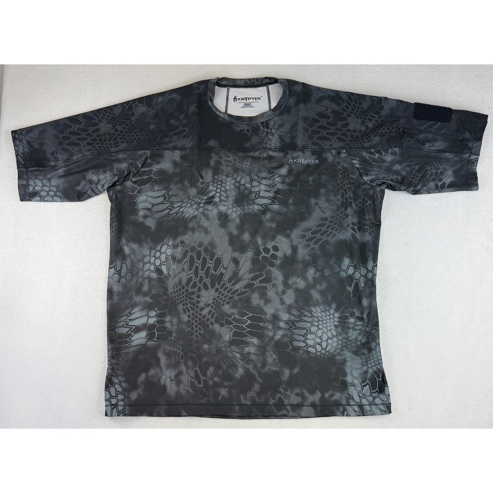 Kryptek Valhalla Shirt Mens XXL Black Typhon Camo Tactical Short Sleeve KR648